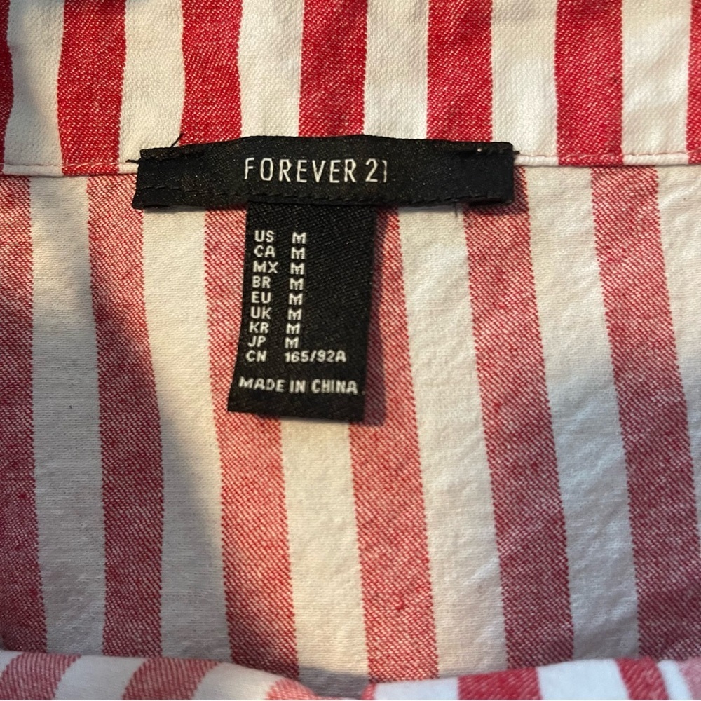 Forever21 Striped Red and White Button-Down Dress M - Picture 5 of 5